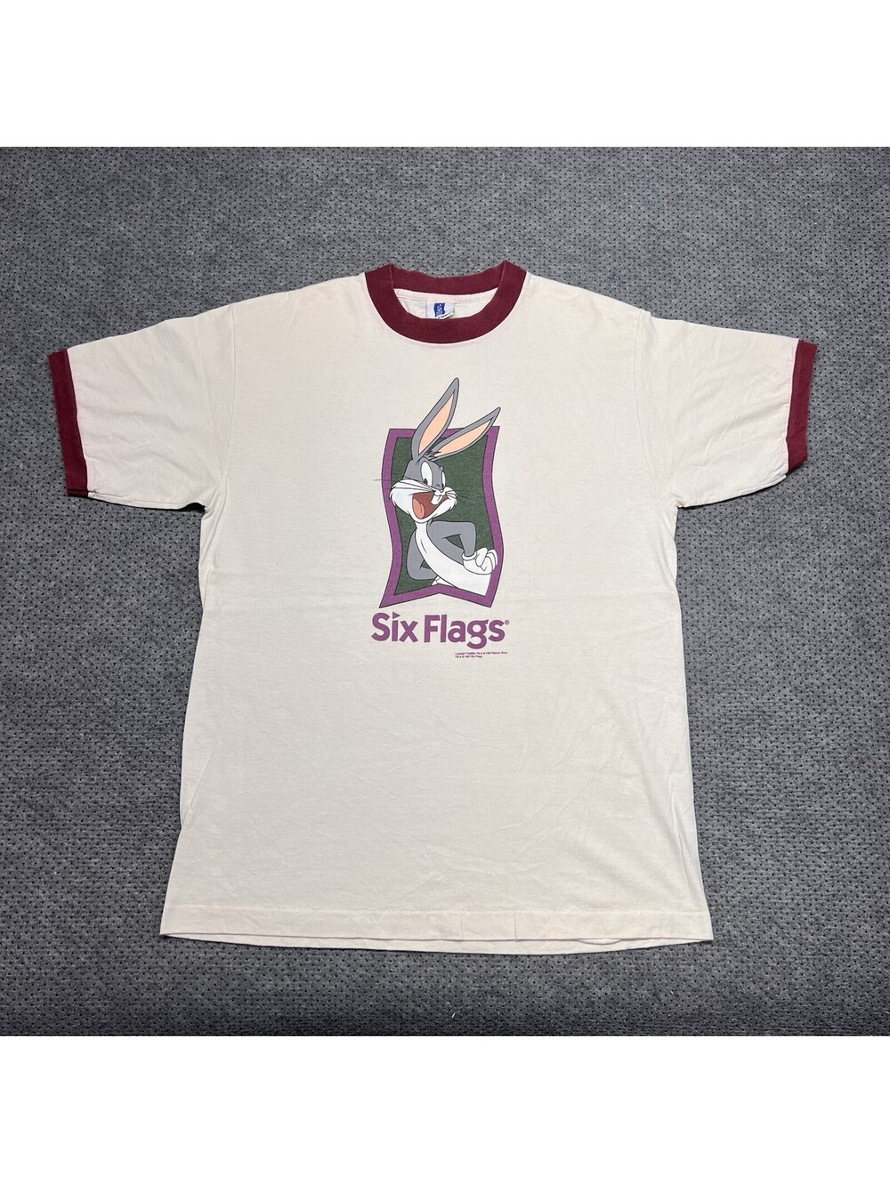 Vintage 1997 Six Flags Bugs Bunny T-Shirt Large Looney Tunes Rare Men’s White